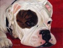 English Bulldog American Bulldog Art - Framed Giclee Print 11 X 14 - Pit Bull Art 2 small