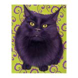 Black Cat Card - Cat Art Postcard Greeting Card Combo - Black Cat With Purple Scrolls 2 small