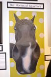 Funny Horse Painting - Large Black Horse Painting (Oil) W/ Green And Silver Polka Dots 1 small