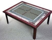 Razor Blade Art And Reclaimed Wood Coffee Table 1 small