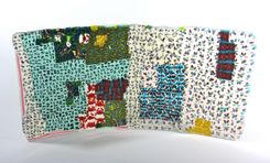 Fused Glass Platter Multi Color 16 Inches Sculpture Murrini 3 small