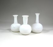 White Glass Vase - Bud Vase - Handblown 3 small