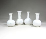 White Glass Vase - Bud Vase - Handblown 4 small
