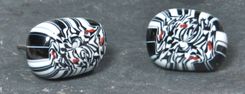 Glass Earrings Stud Post Black And White Murrini Glass 1 small