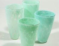 Celadon Glass Vase Flat Sided 1 small