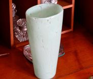 Celadon Glass Vase Flat Sided 2 small