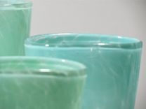Celadon Glass Vase Flat Sided 4 small