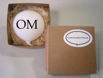 Om Meditation Glass Word Balloon Conversation Piece 2 small
