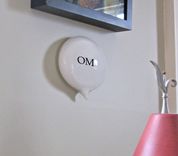 Om Meditation Glass Word Balloon Conversation Piece 5 small