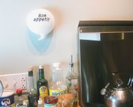 Bon Appetit Glass Kitchen Word Balloon Quirky Fun Gift Wall 1 small