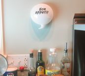 Bon Appetit Glass Kitchen Word Balloon Quirky Fun Gift Wall 2 small
