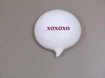 Love Blown Glass Word Balloon Xoxoxo Wall Piece 3 small