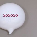 Love Blown Glass Word Balloon Xoxoxo Wall Piece 4 small