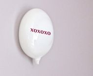 Love Blown Glass Word Balloon Xoxoxo Wall Piece 5 small