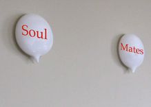 Love Glass Word Balloons Soul Mates Wall Piece 1 small