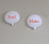 Love Glass Word Balloons Soul Mates Wall Piece 2 small