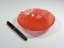 Fused Glass Bowl Red 5 Inches 1 small