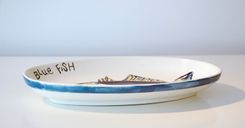 Blue Fish - Fish Plate - Decorative Plater - Serving Tray - Beach House - Fisherman - Snapper 3 small