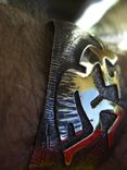 Bracelet Overlay Kokopelli Chased Nickel And Bronze 1 small