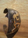Bracelet Overlay Kokopelli Chased Nickel And Bronze 3 small