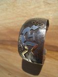 Bracelet Overlay Kokopelli Chased Nickel And Bronze 5 small