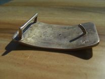 Buckle Sterling .925 Moose Bull, Cow, Calf Under An Aurora 4 small