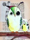 Owl Art - Sale - Oops- Owl Prints: -4x6 Size- 4 Prints Of A Variety Of Owls In Many Colors 1 small