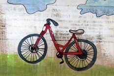 Bike Print- Red Bike Is Red - Fixie Bike - Beach Cruiser - 4x6 Print 1 small