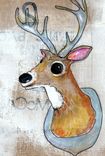 Oh Deer - 4x6 Affordable Print On Photo Paper- Original Drawing Of A Taxidermy Buck With A Big Rack 1 small