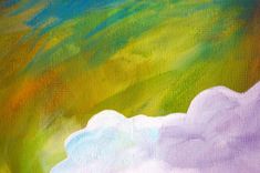 Almost Home - Mountain And Cloud Painting In Lime And Charcoal 5 small