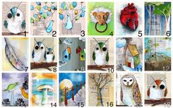 Owl Print- One Little Orange And White Owl- Big Print In 8.5x11 Inches 2 small