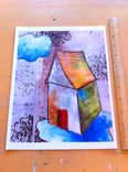 Owl Print- One Little Orange And White Owl- Big Print In 8.5x11 Inches 3 small