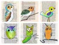 Owl Painting Lime Heart Faced Owl - Retro 1970s Illustration Style Owl Full Of Wisdom 3 small