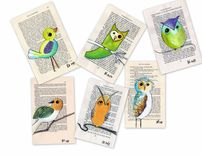 Owl Painting Lime Heart Faced Owl - Retro 1970s Illustration Style Owl Full Of Wisdom 5 small