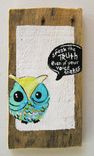 Owl In Teal And Lime -Motivational Words 4 small
