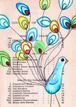 Colorful Peacocks- White With Teal, Turquoise, Red And Green Tails - 2 Peacock Posters 2 small