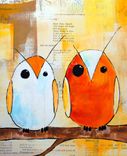 Two Orange Owls- Orange And White 2 small