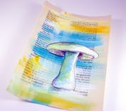 Mushrooms- Teal And Orange Mushroom- Fairytale In Teal 2 small