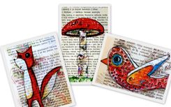 Mushrooms- Teal And Orange Mushroom- Fairytale In Teal 4 small