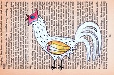Rooster White Chinese Rooster On Vintage African Novel Page 1 small