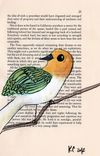 Retro Bird Art - Look Back Bird- Burnt Orange 1 small