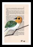 Retro Bird Art - Look Back Bird- Burnt Orange 2 small