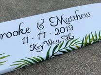Tropical Wedding Decor. Beach Wedding Sign Surfboard. Gift For Couple Christmas 2 small