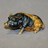 Bronze Pig Figurine Statue Sculpture Swine Art Limited Edition Signed Numbered 1 small