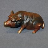Bronze Pig Figurine Statue Sculpture Swine Art Limited Edition Signed Numbered 3 small