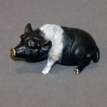 Bronze Pig Figurine Statue Sculpture Swine Art Limited Edition Signed Numbered 4 small