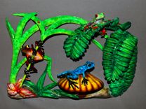 Bronze Frog Figurine Wall Sculpture Amphibian Art Limited Edition Signed And Numbered 1 small