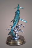 Awesome Humpback Whale And Baby Bronze Sculpture Figurine By Barry Stein 1 small