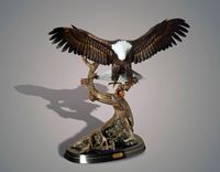 Life Size Magnificent Eagle Bronze "Wings Of Fury" Sculpture By Barry Stein 1 small