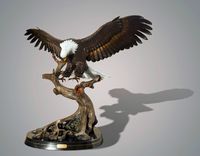 Life Size Magnificent Eagle Bronze "Wings Of Fury" Sculpture By Barry Stein 2 small